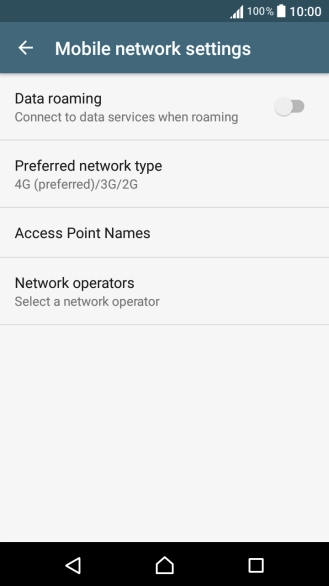 Press Preferred network type.