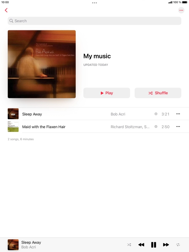 Press the song title. Press the song title.