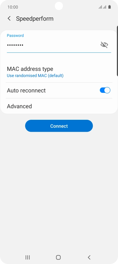Key in the password for the Wi-Fi network and press Connect. Key in the password for the Wi-Fi network and press Connect.