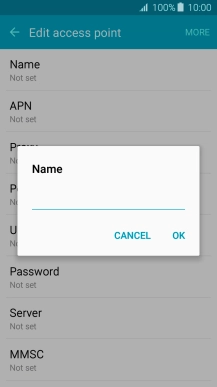 Key in Vodafone Internet and press OK.