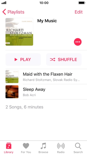 Go to the required category or playlist and press the required audio file.