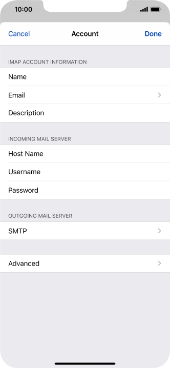 Press SMTP.
