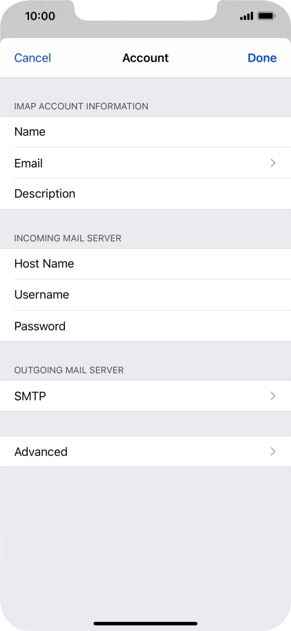 Press SMTP.