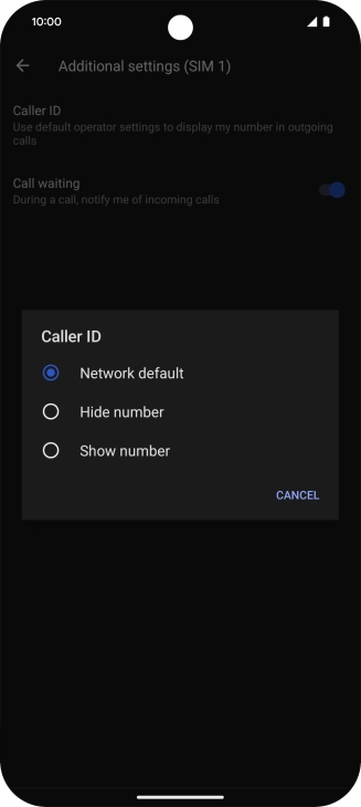 Press Show number to turn on caller identification.