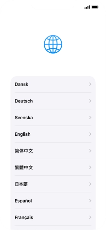 Press the required language. Press the required language.