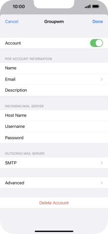 Press SMTP. Press SMTP.