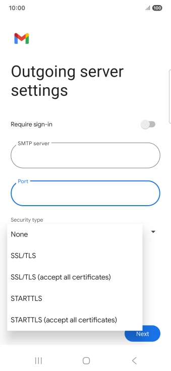 Press SSL/TLS.