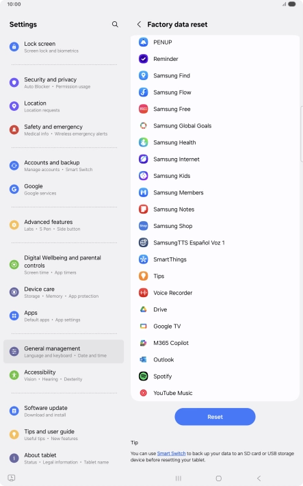 Press Reset.