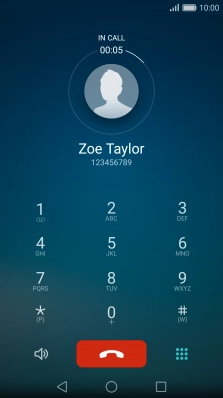 Press the end call icon.