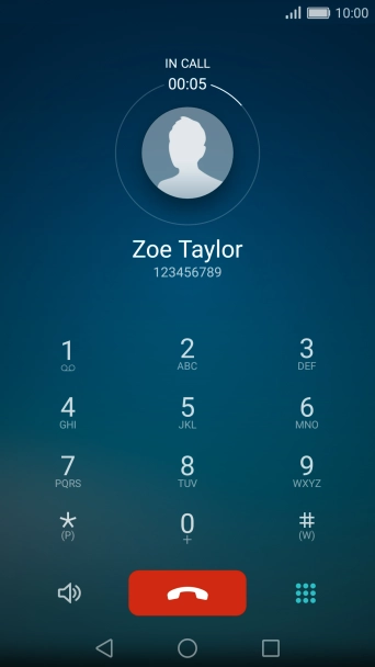 Press the end call icon.