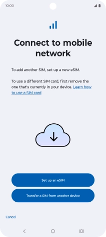 Press Set up an eSIM.