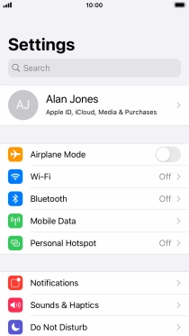 Press Mobile Data.
