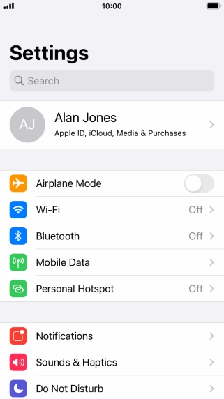 Press Mobile Data.
