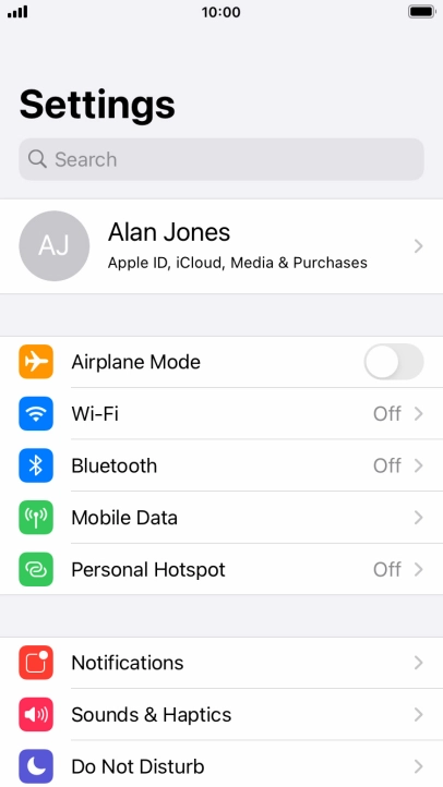 Press Mobile Data.