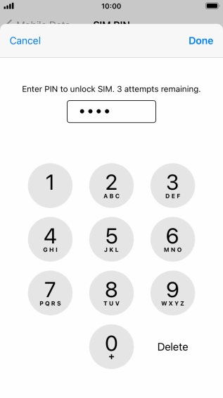Key in your PIN and press Done.