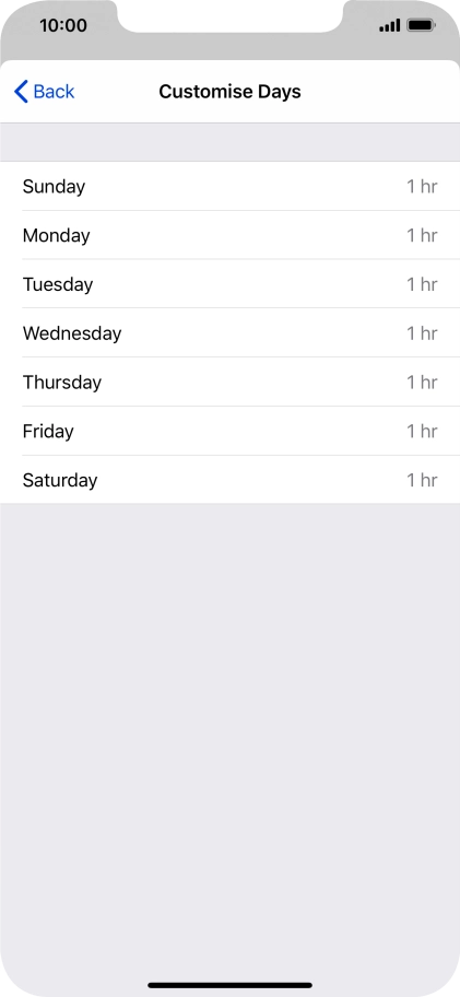 Press the required days. Press the required days.