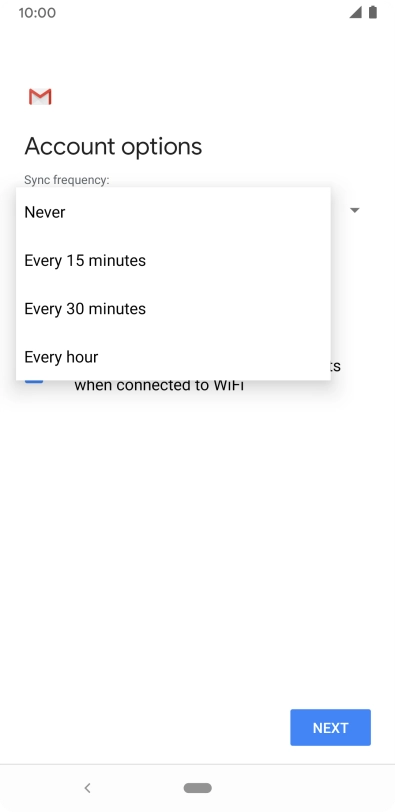 Press the required setting. Press the required setting.
