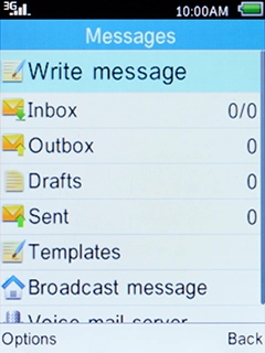 Select Write message and press the Navigation key.