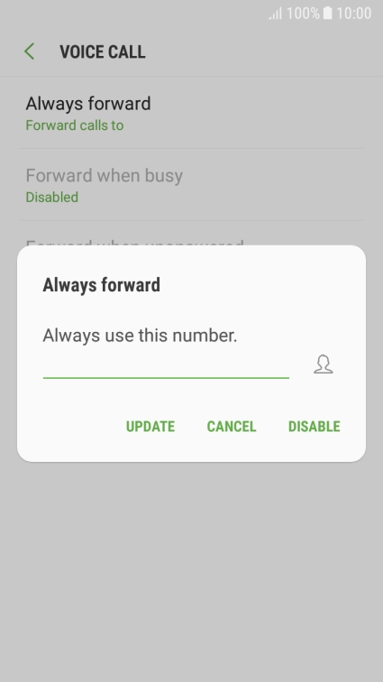 Press DISABLE.