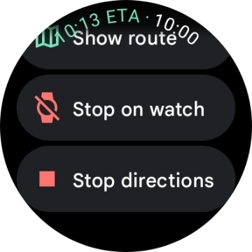 Press Stop directions. Press Stop directions.