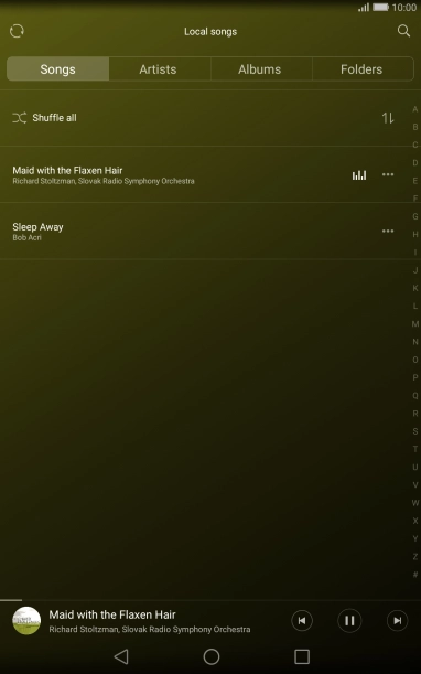 Press the song title at the bottom of the screen.