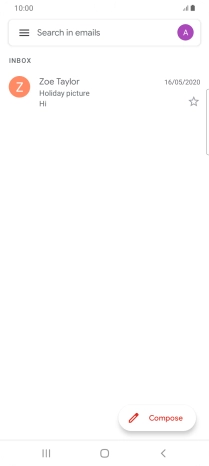 Press the email account icon. Press the email account icon.