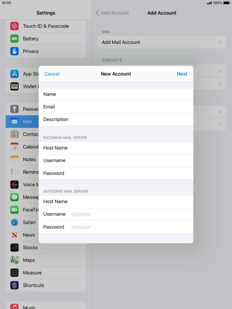 Press Username and key in the username for your email account. Please note that if you're using Vodafone's outgoing server, leave the username field empty. Press Username and key in the username for your email account. Please note that if you're using Vodafone's outgoing server, leave the username field empty.