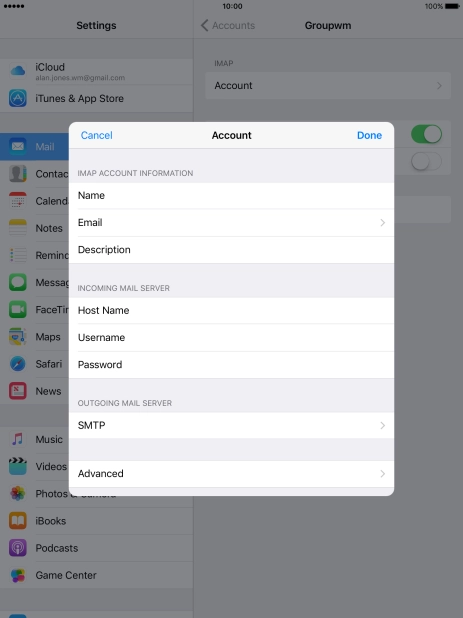 Press SMTP.