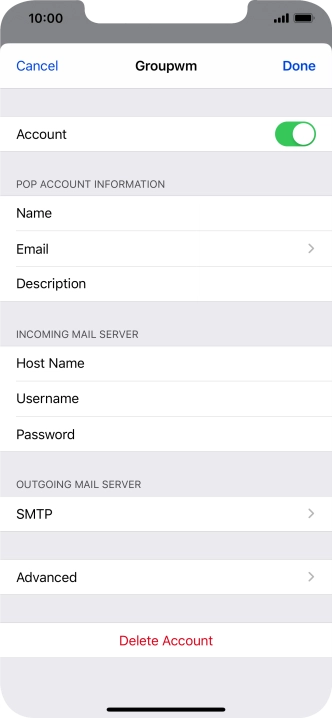 Press SMTP.