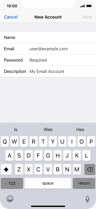 Press Email and key in your email address. Press Email and key in your email address.