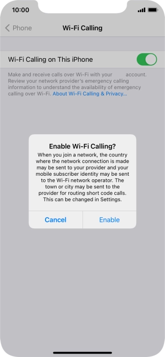 If you turn on the function, press Enable. If you turn on the function, press Enable.