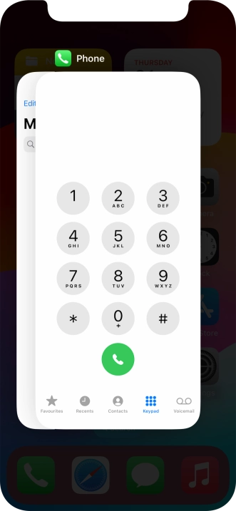 Slide upwards on the required application to end it. Slide upwards on the required application to end it.