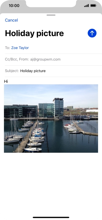 Press the send icon. Press the send icon.