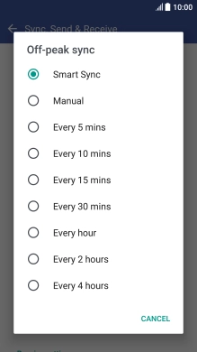 Press the required setting.