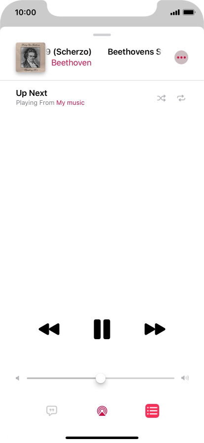 Press the shuffle icon to turn the function on or off. Press the shuffle icon to turn the function on or off.