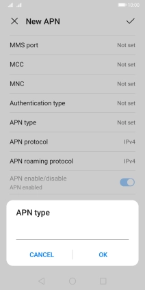 Key in default and press OK. Key in default and press OK.