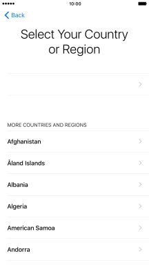 Press the required country or area.