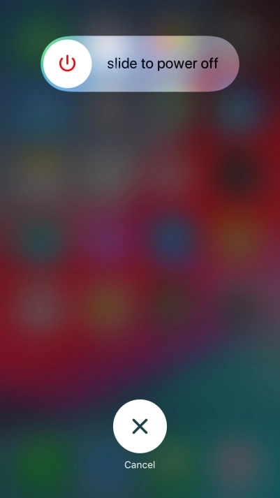 Press and drag the power off icon right.