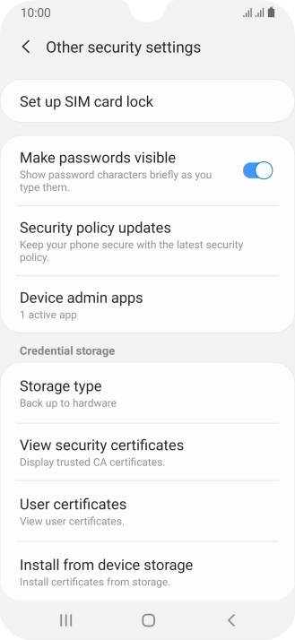 Press Set up SIM card lock. Press Set up SIM card lock.