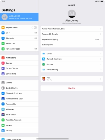 Press iCloud.