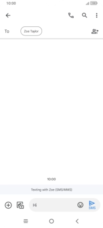 Press the send icon when you've finished your text message. Press the send icon when you've finished your text message.