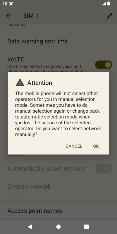 Press OK and your phone will search for networks. Press OK and your phone will search for networks.
