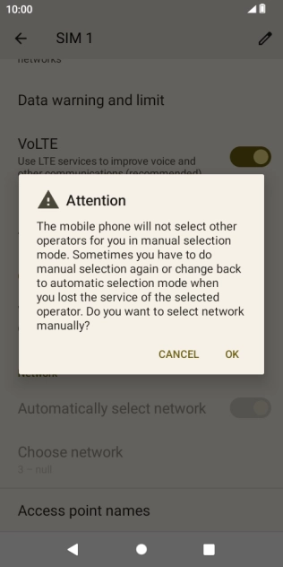 Press OK and your phone will search for networks. Press OK and your phone will search for networks.