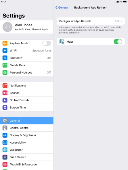 Press Background App Refresh. Press Background App Refresh.
