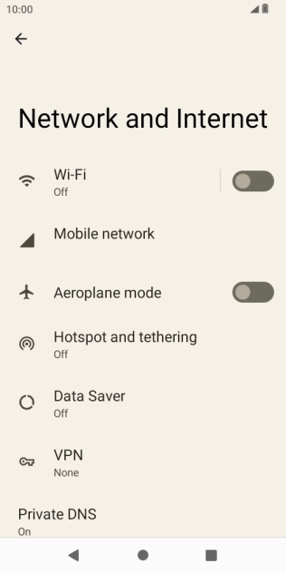 Press Mobile network. Press Mobile network.