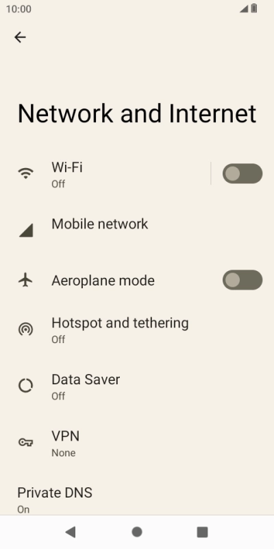 Press Mobile network. Press Mobile network.