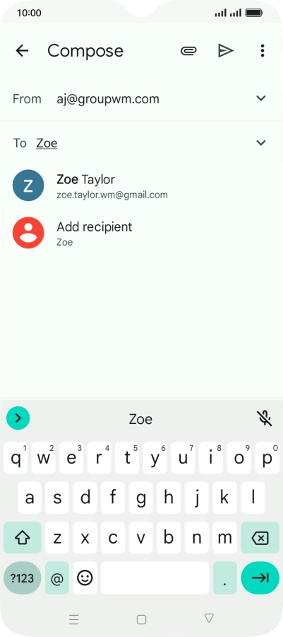 Press the required contact. Press the required contact.