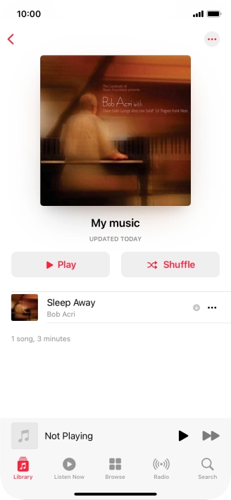 Go to the required category or playlist and press the required audio file.