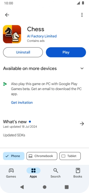 Press Uninstall.