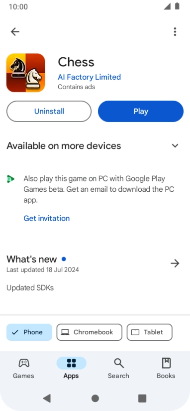 Press Uninstall.